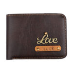 Personalized Leather Men’s Wallet – Dark Brown