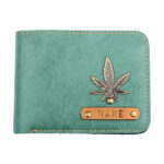 Personalized Leather Men’s Wallet – Green