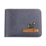 Personalized Leather Men’s Wallet – Grey