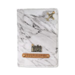 Personalized Passport Cover – White Marble